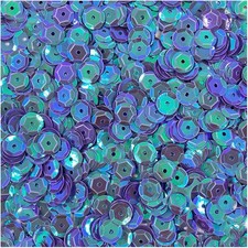 LOVEART SEQUINS f&uuml;r Handwerk Runde Lose schillernd Pailletten 9mm/15g, violett