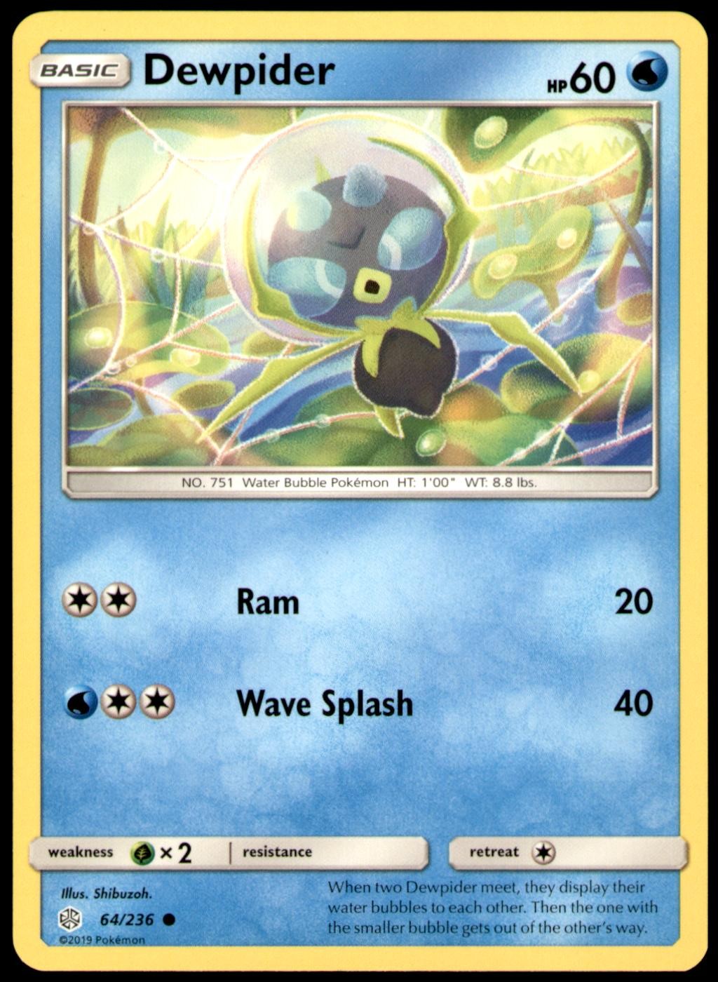 Dewpider 64/236 Common Cosmic Eclipse Pokemon Near Mint