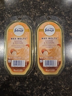 2 Lot New Packs Febreze Whipped Warm Sugar Shea Butter Wax Melts