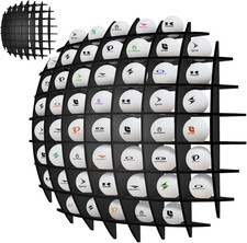 Wall-Mounted Golf Ball Display Rack Holds 52 Balls - Perfect for Golf Lovers