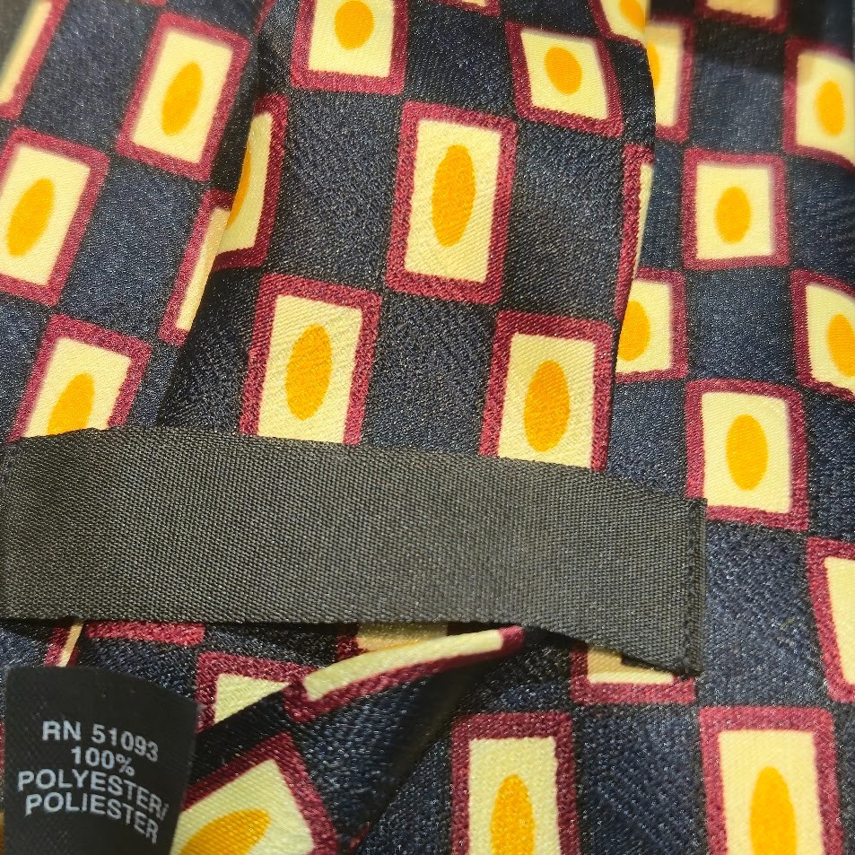 Unbranded Black Geometric 100% Polyester Tie Made in USA image 6