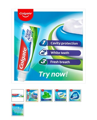 Colgate Triple Action Fluoride Mint Zahnpasta, 75 ml, 3er Pack
