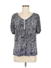 Naif Women Gray Short Sleeve Blouse M Petites