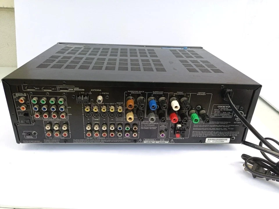 WORKS ONKYO TX-SR505 7.1 CHANNEL HOME THEATER RECEIVER SURROUND SOUND DOLBY ^ - Image 3 of 4