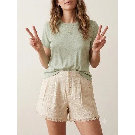 Paper Crane Ivory Confetti Multi Pleated Frayed Hem Boho Chic Resort Wear NWT