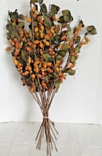 16 stems Frontgate Artificial Fruit Berry sugar floral picks orange green 28"