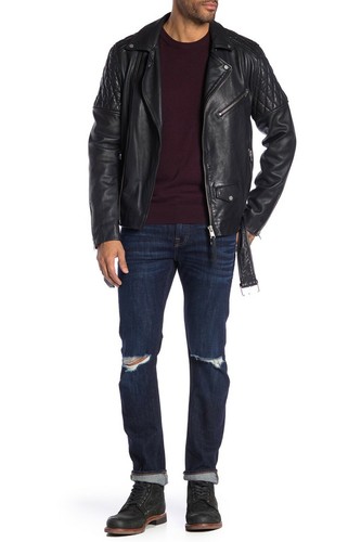 $290 Authentic Rare 7 FOR ALL MANKIND Men's Skinny Ripped Distress Jeans 34 - Picture 3 of 4