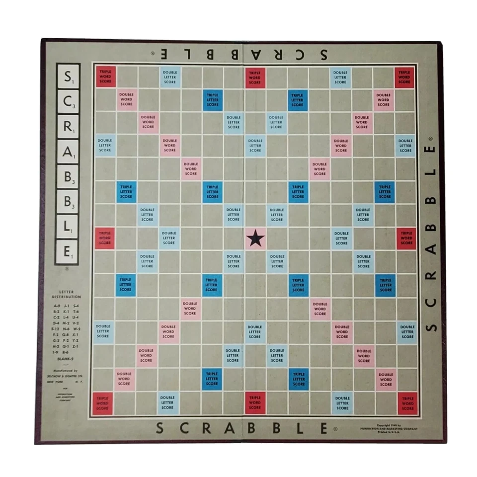 1953 Scrabble Game Replacement Original Incomplete 98 Tiles 3 Racks Board Box - Image 4 of 4
