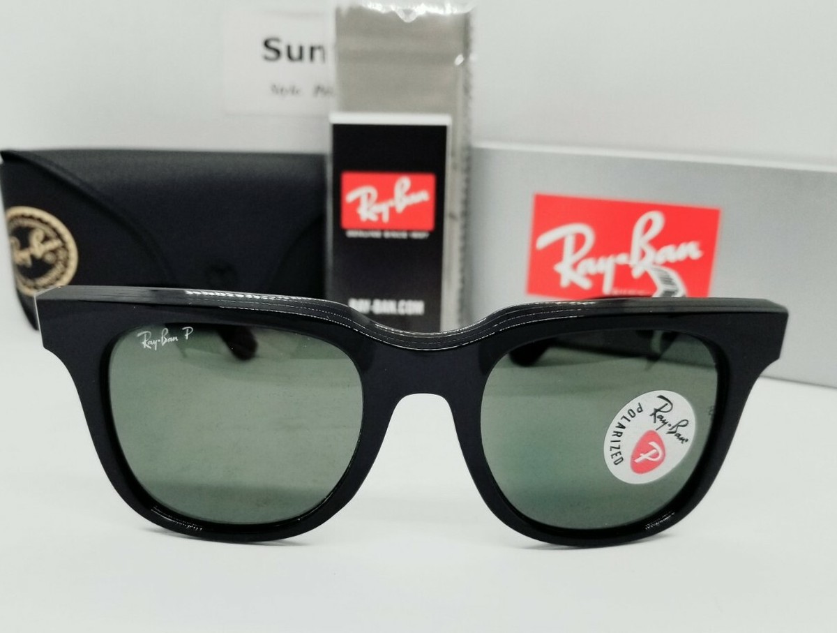 RAY BAN black/green POLARIZED RB4368 65459A 51 sunglasses NEW IN 
