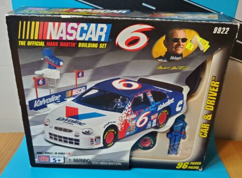 NASCAR 1999 ๐ MEGA BLOCKS BUILD CAR & DRIVER MARK MARTIN #6 FULL KIT ๐จ VTG!