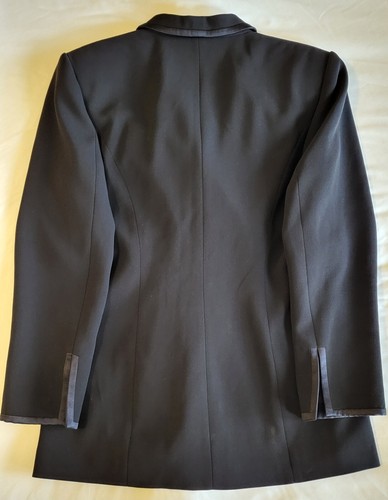 Louis Feraud Blazer Black Pleated Jacket 100% Wool Women's Size 10 Vintage 1980s - Picture 5 of 20