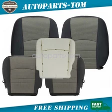 Fits 2009-2012 Dodge Ram Both Side Bottom & Top Seat Cover & Foam Cushion Gray