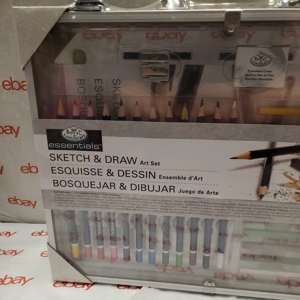 Juego de arte de dibujo y dibujo de 61 piezas *NUEVO* Estuche de metal/acrílico real y Langnickel  Foto 2 de 4