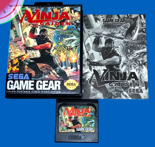 TESTED Sega GAME GEAR Genuine NINJA GAIDEN with Manual in NEW Hangtab Box CIB