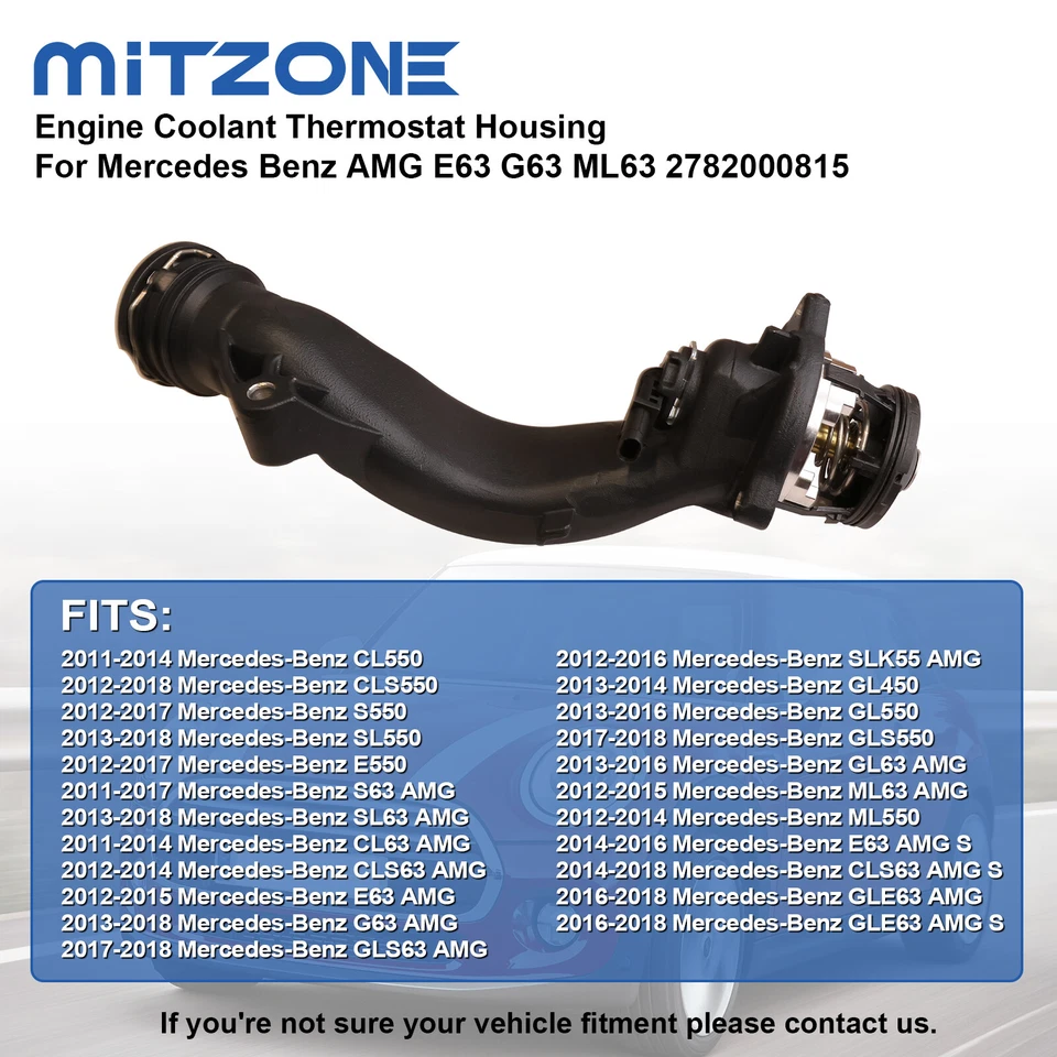 Carcasa termostato refrigerante motor Mitzone para Mercedes Benz AMG E63 G63 ML63 Foto 3 de 4