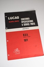 Lucas Girling 1971 BSA Motorycle Equipment Spare Parts Original Booklet