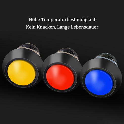 PBS-33B 12mm Druckschalter Tastend Drucktaster Wasserdicht Rot Grün Blau An/Aus - Picture 8 of 12