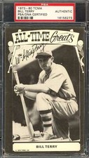 Bill Terry PSA DNA Signed 1973-80 TCMA All Time Greats Autographed