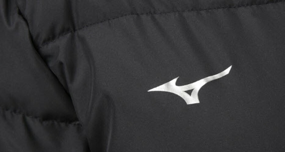 Mizuno Bench Long Coat Padded Jacket Black Winter Hood Duck Mizuno Bench Long Coat Padded Jacket Black Winter Hood Duck