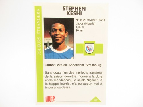 Carte PANINI Football UNFP 1993 N°47 Stephen Keshi Strasbourg - Picture 2 of 2