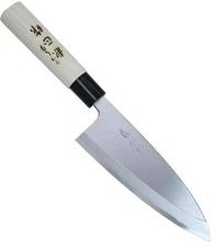 KANETSUNE Hon-Deba 150mm White Steel Soft Iron With Magnolia Wood Handle KC-543