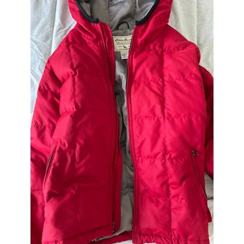 Eddie Bauer Bomber Piumino Puffer Parka Rosso Uomo Taglia M - Foto 11 di 13