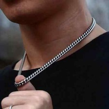 6MM Men's Necklace Stainless Steel Cuban Chain Fashion Hip-hop Gift