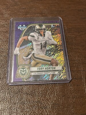 2024 BOWMAN UNIVERSITY CHROME TORY HORTON 1ST BOWMAN PURPLE SHIMMER SP #174