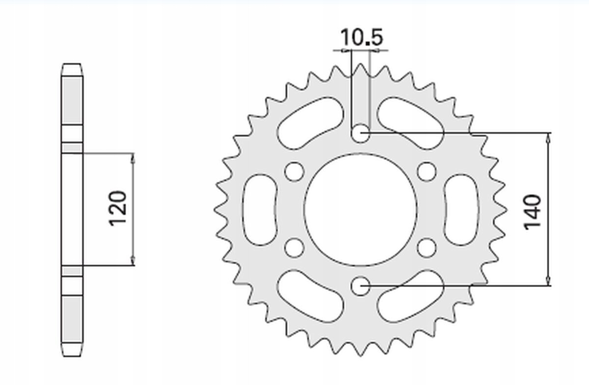 Pignon arrière CHT 5301 de 46 dents pour moto Suzuki GSXR 600 modèles 1998 à 2000