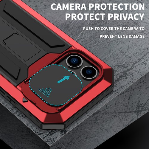 For iPhone 16 15 14 13Pro Max Case Shockproof Aluminum Gorilla Glass Metal Cover - Picture 37 of 46