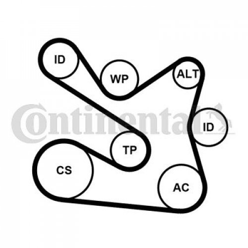 Keilrippenriemensatz Continental Ctam 7PK1605K1 FüR Renault-image