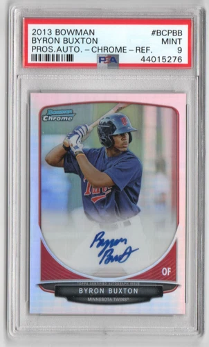 Byron Buxton 2013 Bowman Chrome Autograph Refractor Rookie Card Rc PSA 9 (Mint)
