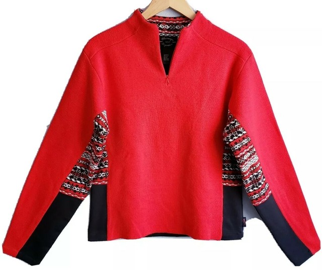 womens red ski sweater