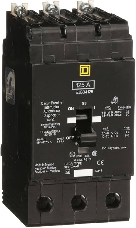 Square D EJB34125 - Pièce électrique Neuve D'origine - Pour Installations Industrielles Ou Tertiaires