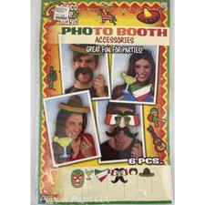Cinco de Mayo Party Photo Booth Accessories Paper Handheld Mexico Masks 6 Pieces