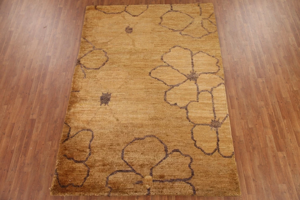 Alfombra oriental floral moderna 7x10 alfombra india hecha a mano Foto 2 de 4