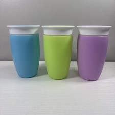 Munchkin Miracle 360 Toddler Cup 10 Oz Spill Proof Sippy Cup With Lids Lot of 3