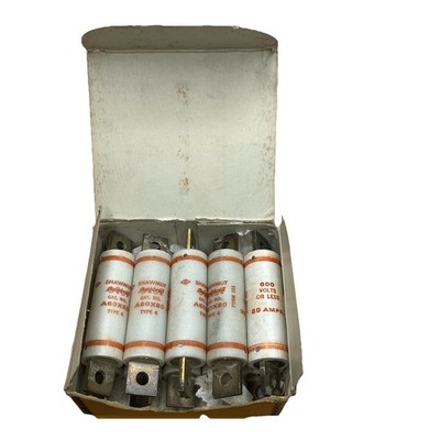 SHAWMUT AMP-TRAP FORM 101 A60X80 TYPE 4 FUSES 80A A60X80-4 NEW BOX OF 10 Silver