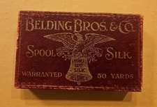 Vintage Belding Bros & Co Spool Silk 50 Yards In Original Box