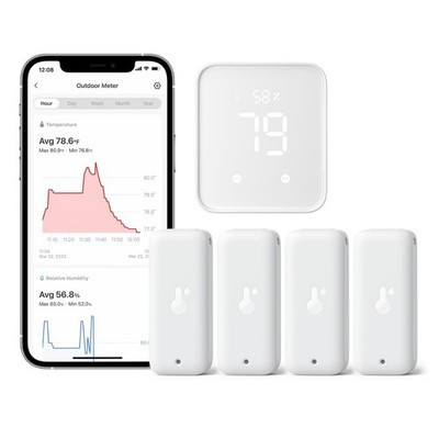SwitchBot Wi Fi Humidity Sensor 4 Pack IP65 Wireless Thermometer Matter Led