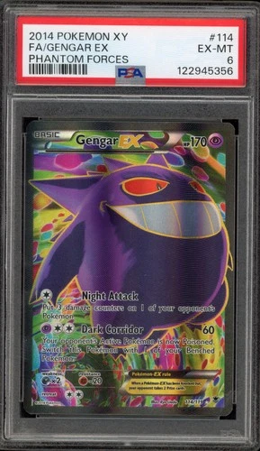 Pokemon Gengar EX XY Phantom Forces Full Art #114 PSA 6