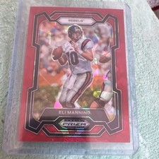 Panini 2024 Prizm Draft Picks Eli Manning Ole Miss Rebels #90 Red Cracked Ice