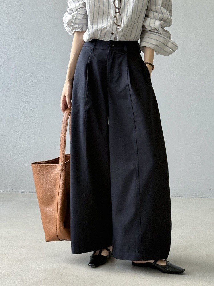 Japanese women's high-waisted wide-leg pants trousers casual