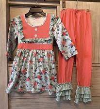 Ruffled 2 Piece Knit Outfit Girls Size 10-12
