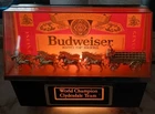 VINTAGE BUDWEISER KING OF BEERS WORLD CHAMPION CLYDESDALE TEAM  8" DISPLAY LIGHT