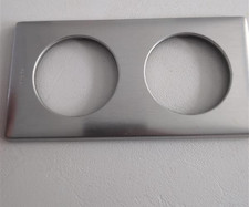 Plaque double entraxe 71mm anodisé Céliane aluminium Legrand 68922 interrupteur