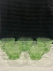 Georgian Lovebirds, Love Birds, Federal Glass Co. Green Cup & Saucer, Exc. Cond.