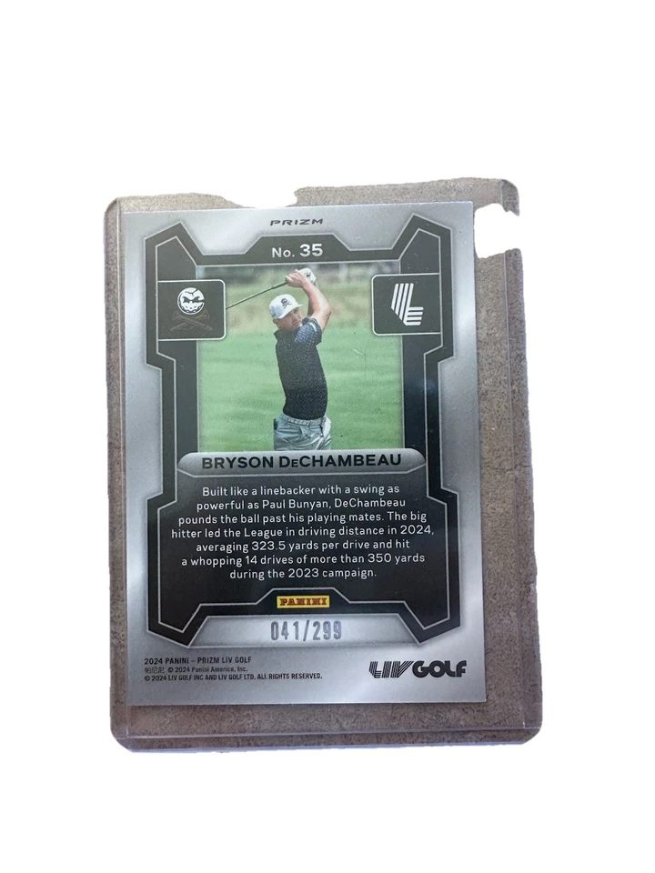 Signed 2024-2025 Bryson Dechambeau LIV Golf Panini Prizm #/299 Card - Image 2 of 2