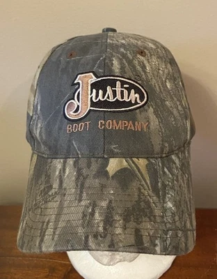 Adult Justin Boot Co Green Camo/Camouflage Adjustable Baseball Cap Hat - Image 1 of 4