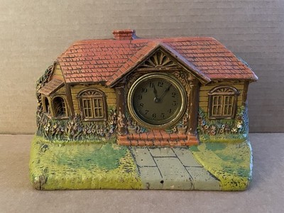 Vintage BUNGALOW DELUXE CLOCK CO House Cottage colorful restore